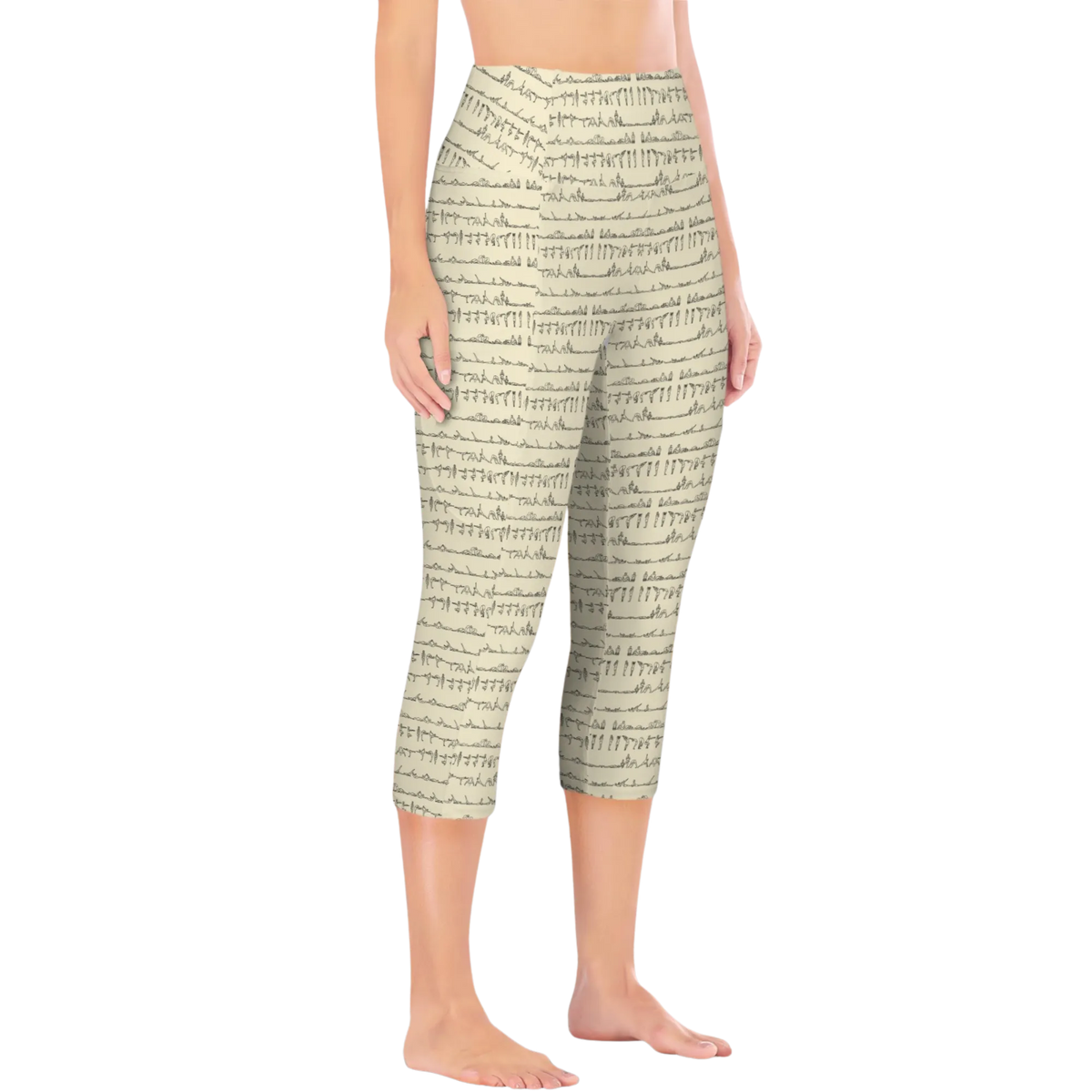 Bikram Pastel iSquared Pocket Capri leggings with high-rise waistband, mid-calf fit, and dual side pockets