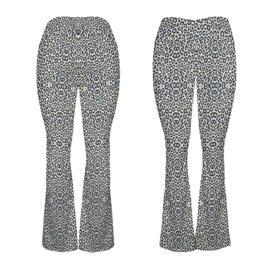 Wild Leopards - Cross Waisted Flair Leggings