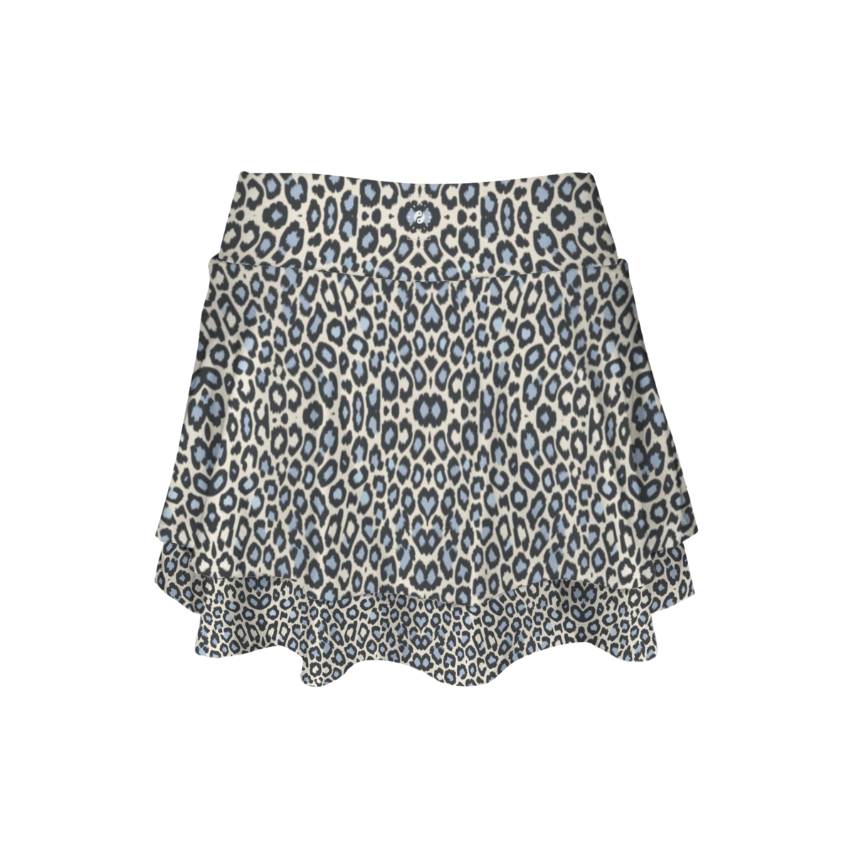Wild Leopards iSquared Ruffle Skirt with high waist, layered ruffles, and built-in shorts