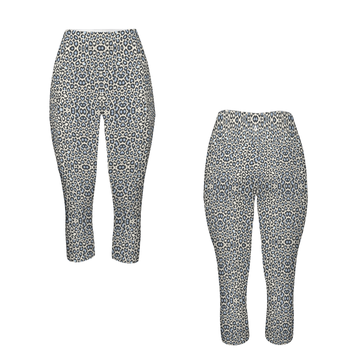Wild Leopards iSquared Pocket Capri leggings with high-rise waist, mid-calf length, and two side pockets
