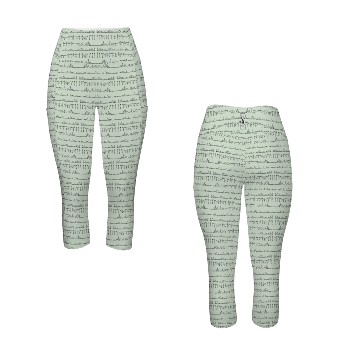 Bikram Pastel iSquared Pocket Capri leggings with high-rise waistband, mid-calf fit, and dual side pockets