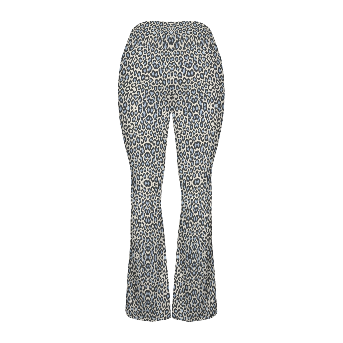 Cross waisted flare leggings in leopard print, featuring a snug fit, high-stretch fabric, and a flared leg design.