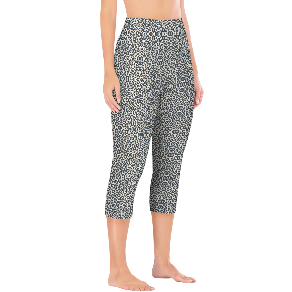 Wild Leopards iSquared Pocket Capri leggings with high-rise waist, mid-calf length, and two side pockets
