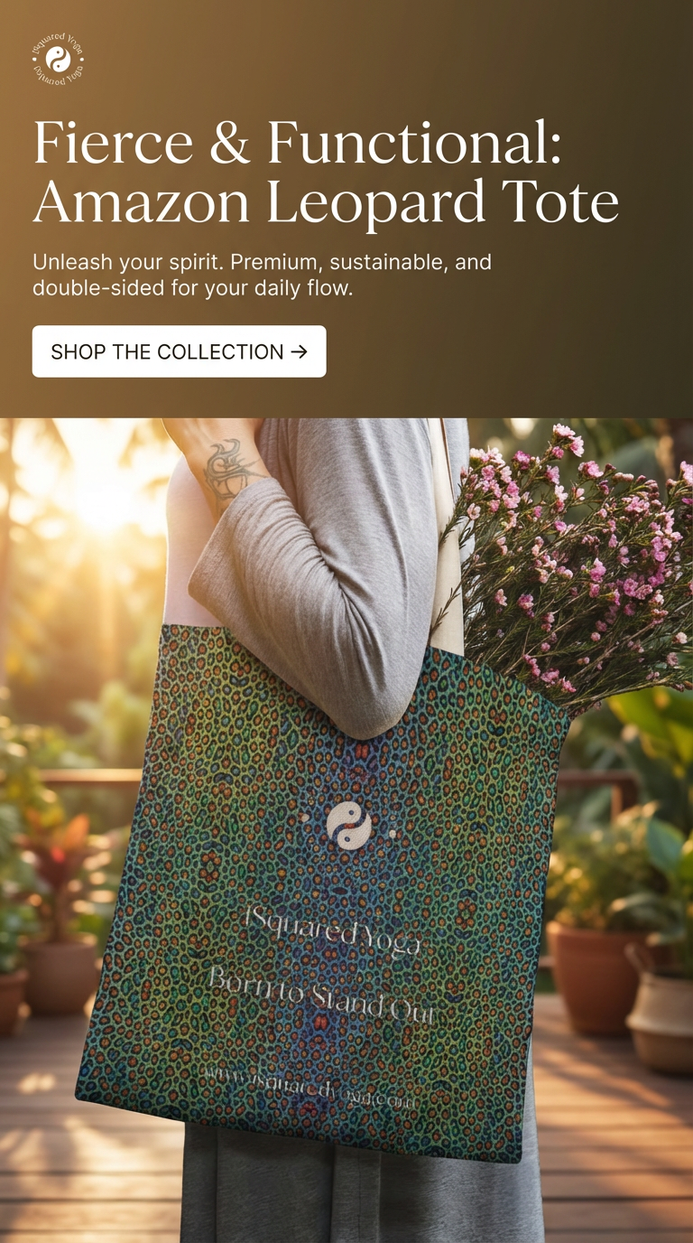 Amazon Leopard tote bag featuring vibrant green and blue leopard print, carried by a model with pastel flowers.