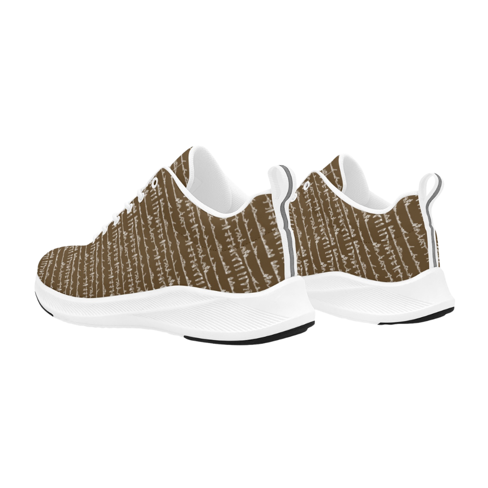 Bikram Ember iSquared Men Runners in brown faux suede with white sole and textured pattern, designed for comfort and style.