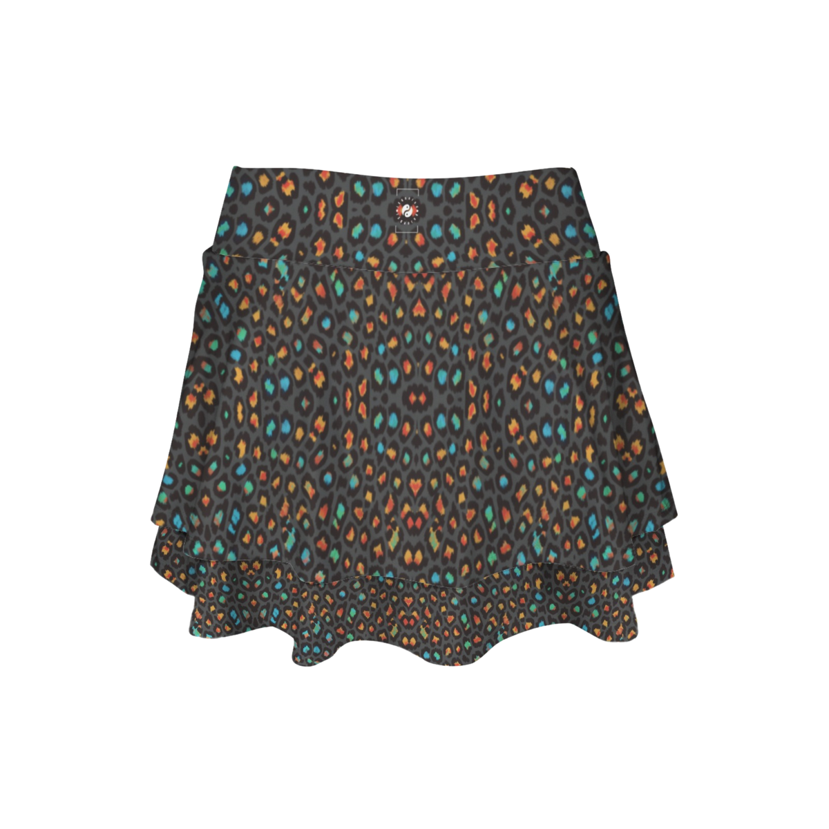 Wild Leopards iSquared Ruffle Skirt with high waist, layered ruffles, and built-in shorts