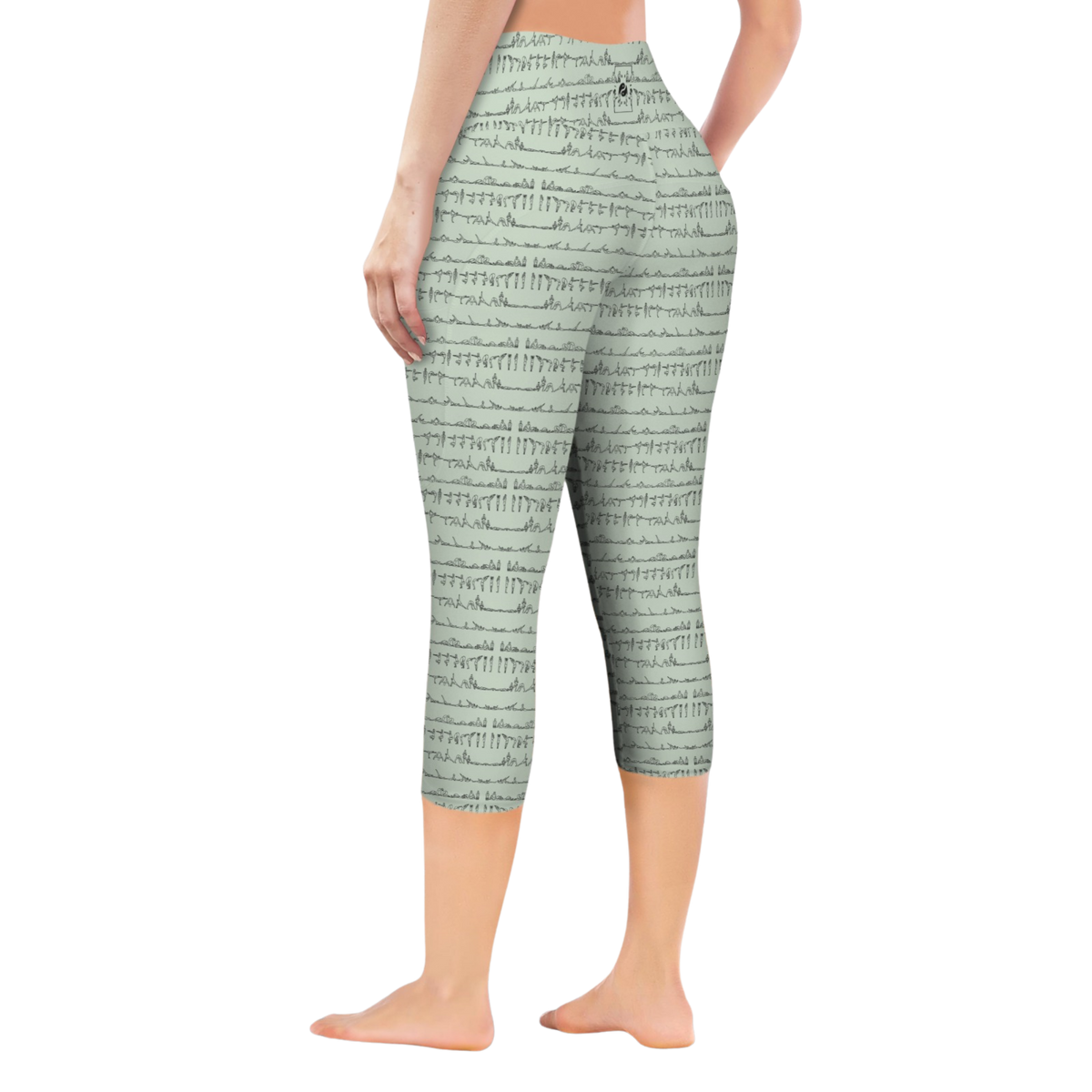 Bikram Pastel iSquared Pocket Capri leggings with high-rise waistband, mid-calf fit, and dual side pockets