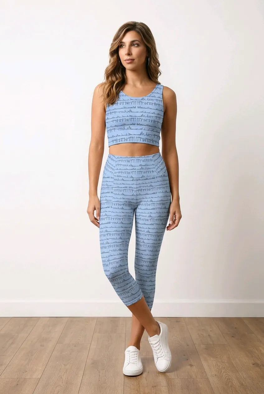 Bikram Pastel iSquared Pocket Capri leggings with high-rise waistband, mid-calf fit, and dual side pockets