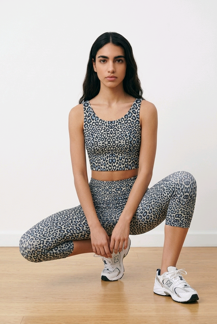 Wild Leopards iSquared Pocket Capri leggings with high-rise waist, mid-calf length, and two side pockets