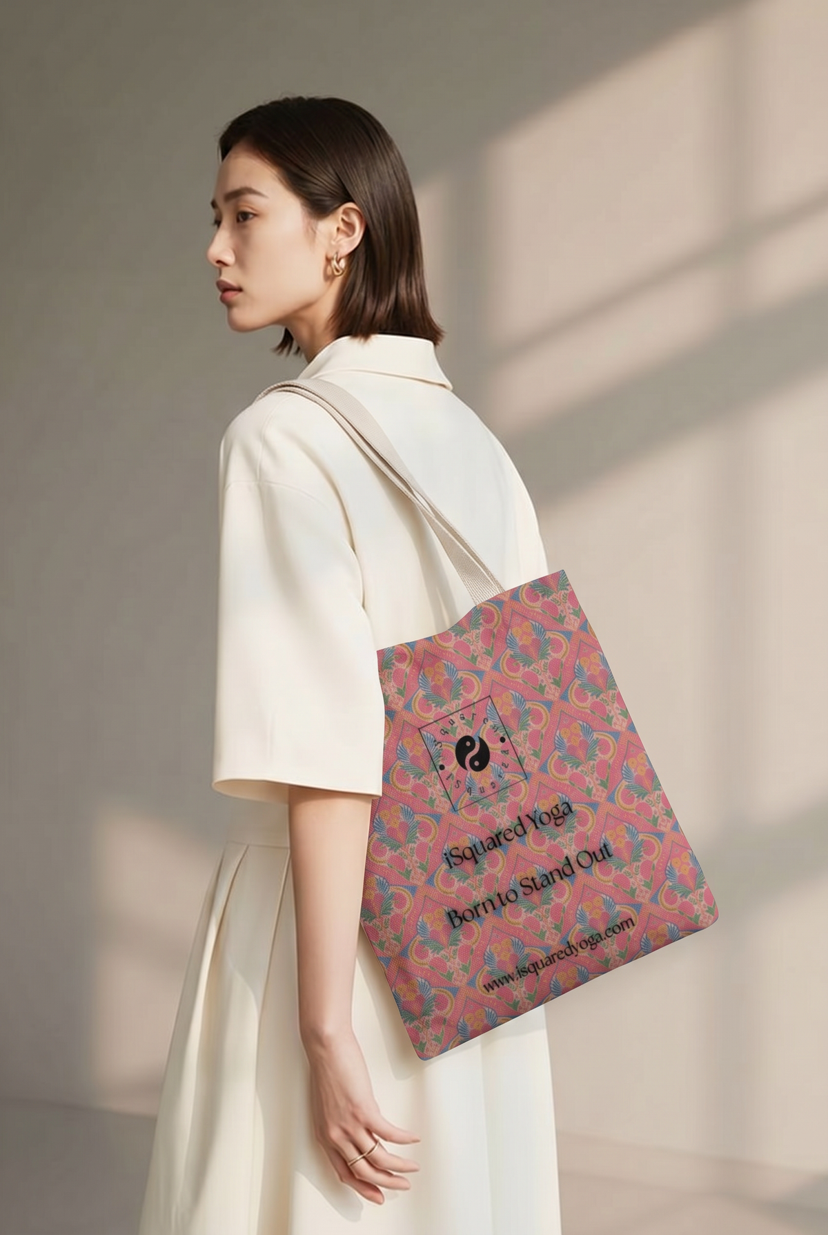 Jaipur Love iSquared tote bag in cotton canvas with double-sided print and reinforced shoulder straps