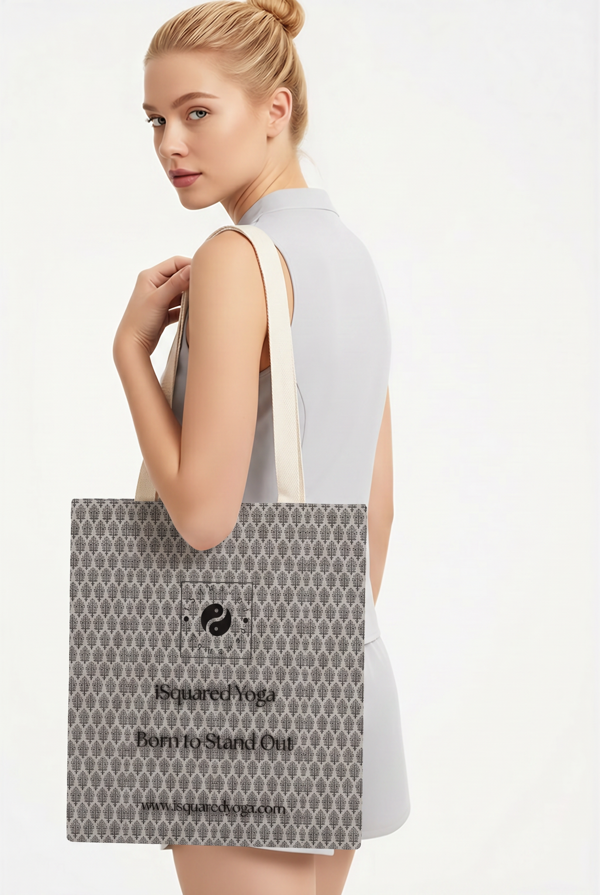 Jaipur Love iSquared tote bag in cotton canvas with double-sided print and reinforced shoulder straps