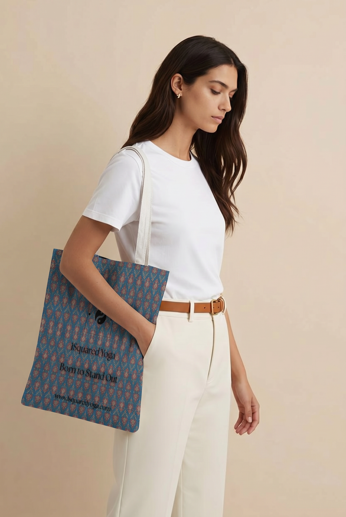 Jaipur Love iSquared tote bag in cotton canvas with double-sided print and reinforced shoulder straps