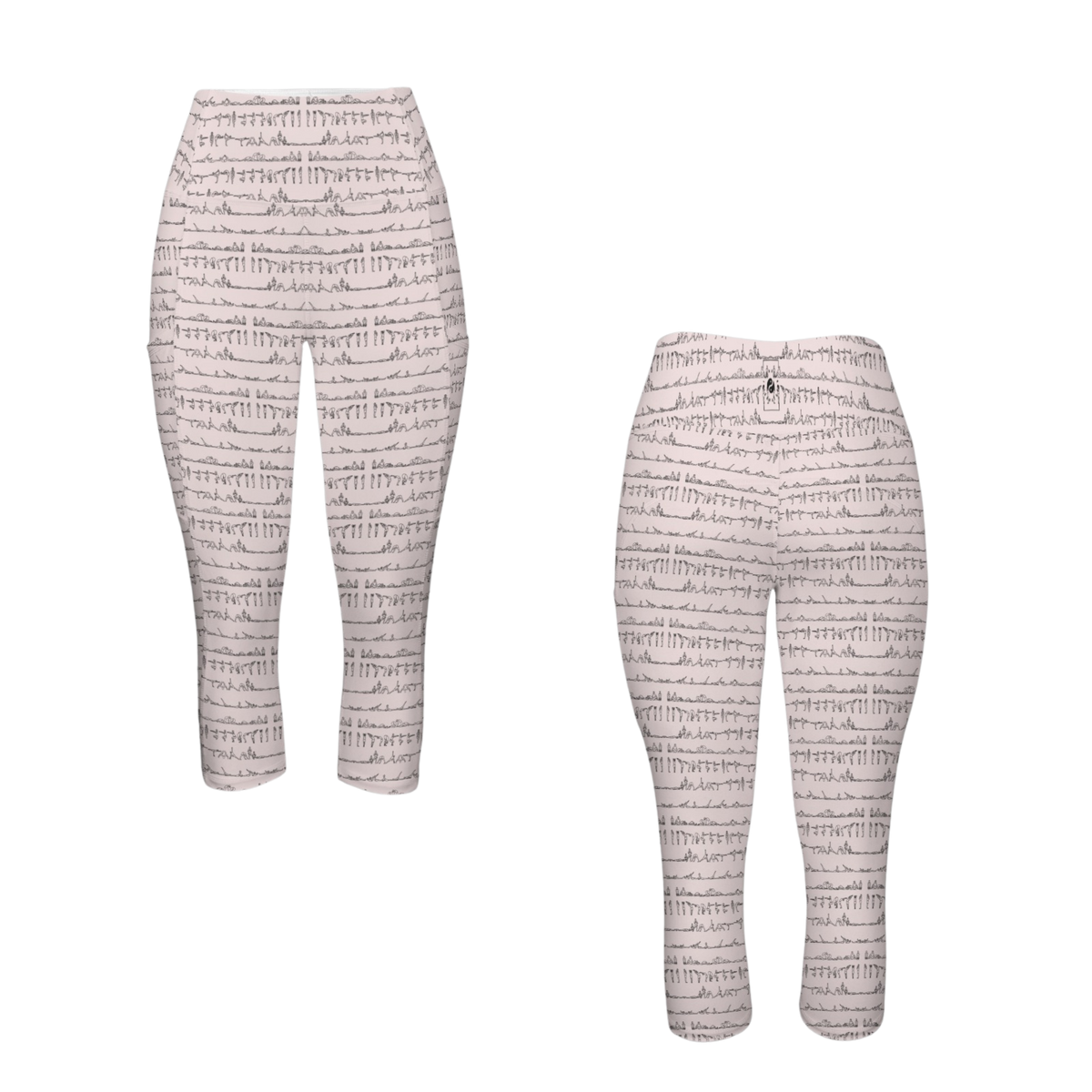 Bikram Pastel iSquared Pocket Capri leggings with high-rise waistband, mid-calf fit, and dual side pockets