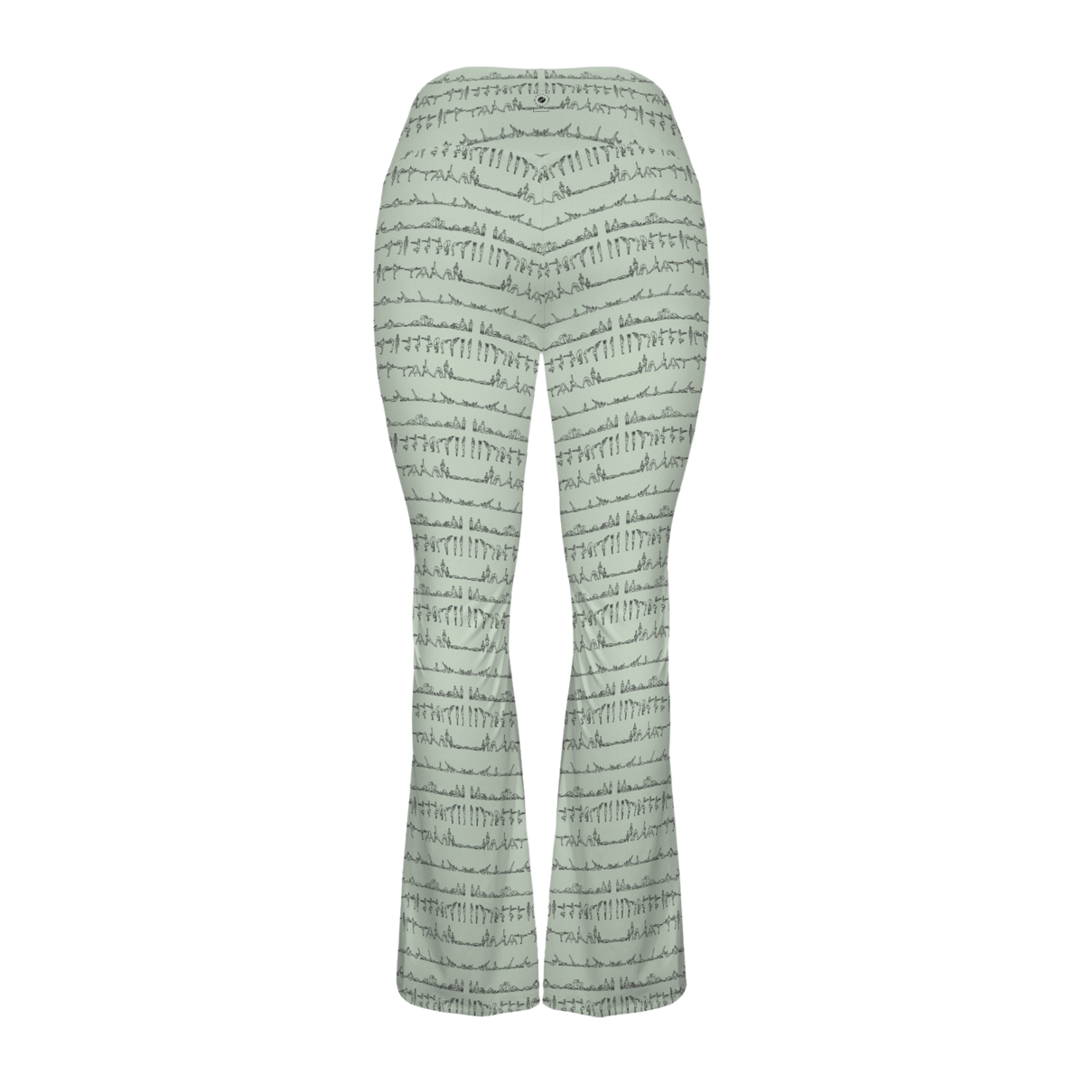 Bikram Pastel Cross Waisted Flare Leggings with crossover waistband, V seam, and flare leg silhouette
