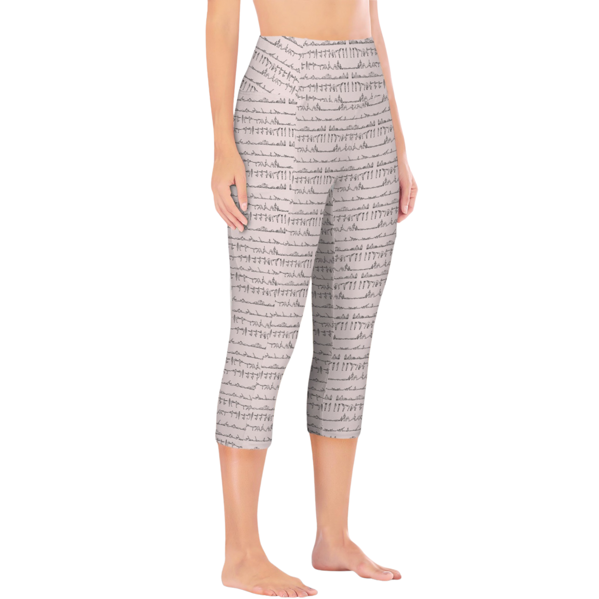 Bikram Pastel iSquared Pocket Capri leggings with high-rise waistband, mid-calf fit, and dual side pockets