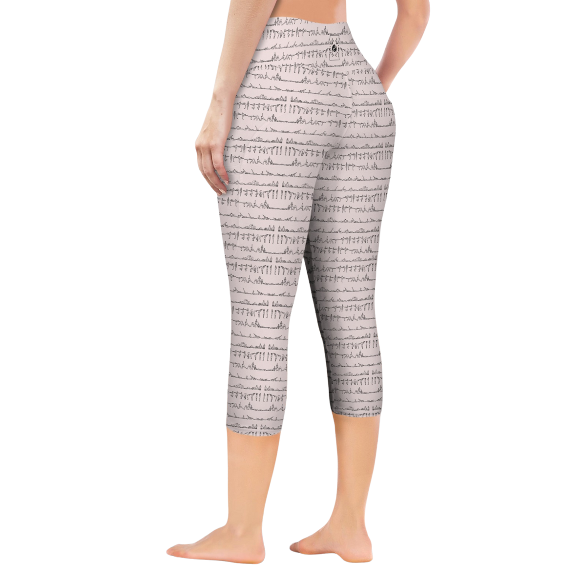 Bikram Pastel iSquared Pocket Capri leggings with high-rise waistband, mid-calf fit, and dual side pockets