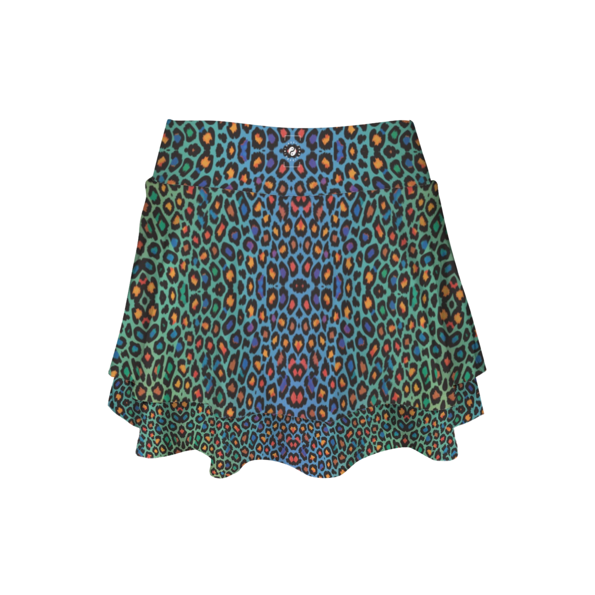 Wild Leopards iSquared Ruffle Skirt with high waist, layered ruffles, and built-in shorts