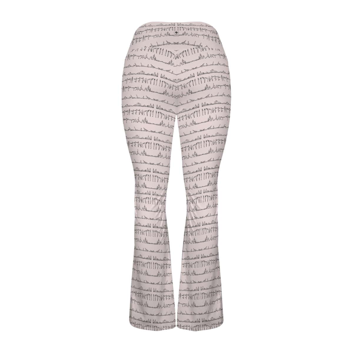 Bikram Pastel Cross Waisted Flare Leggings with crossover waistband, V seam, and flare leg silhouette