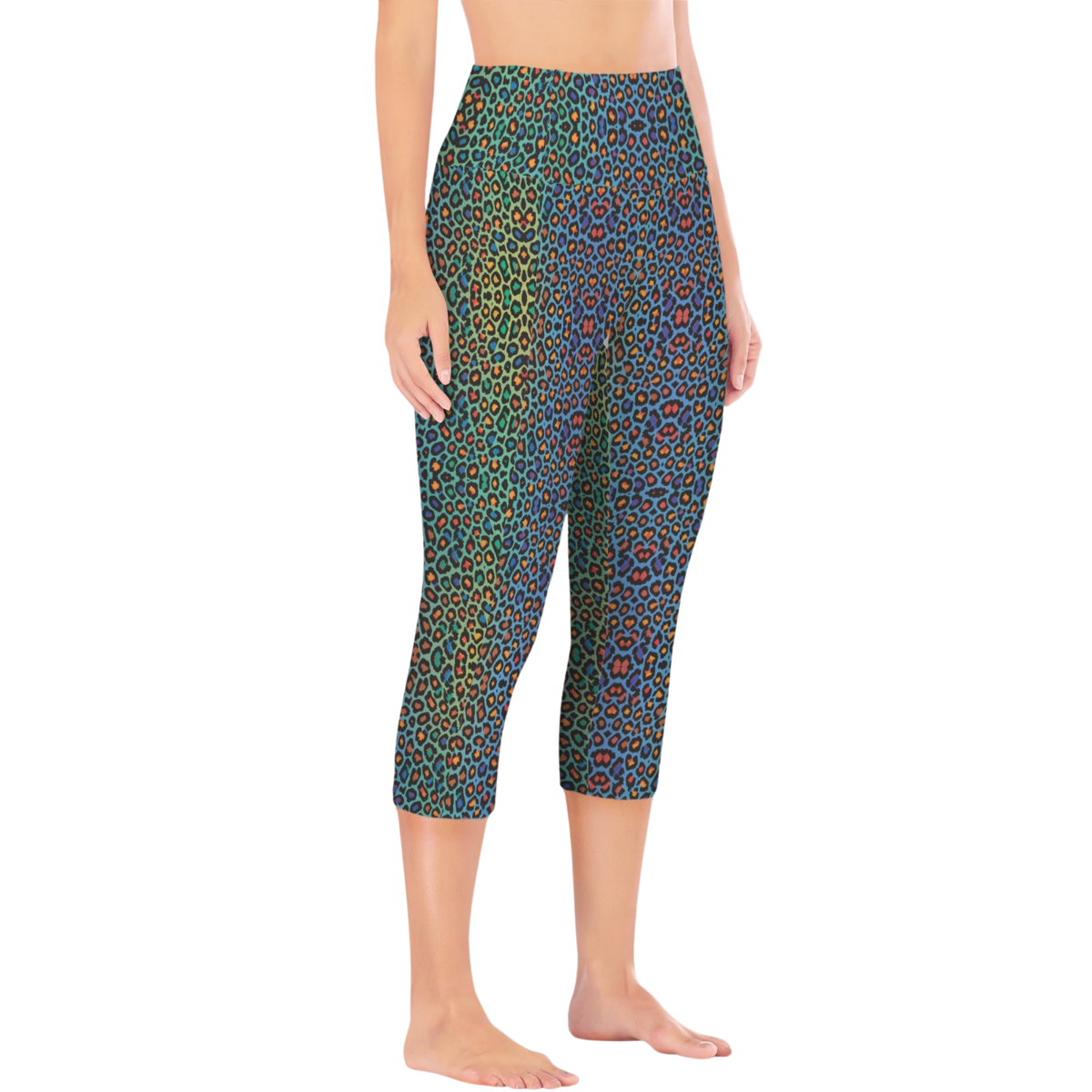 Wild Leopards iSquared Pocket Capri leggings with high-rise waist, mid-calf length, and two side pockets