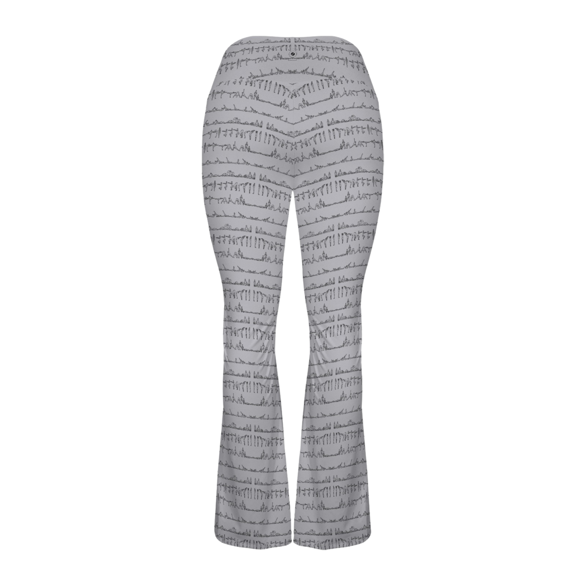 Bikram Pastel Cross Waisted Flare Leggings with crossover waistband, V seam, and flare leg silhouette