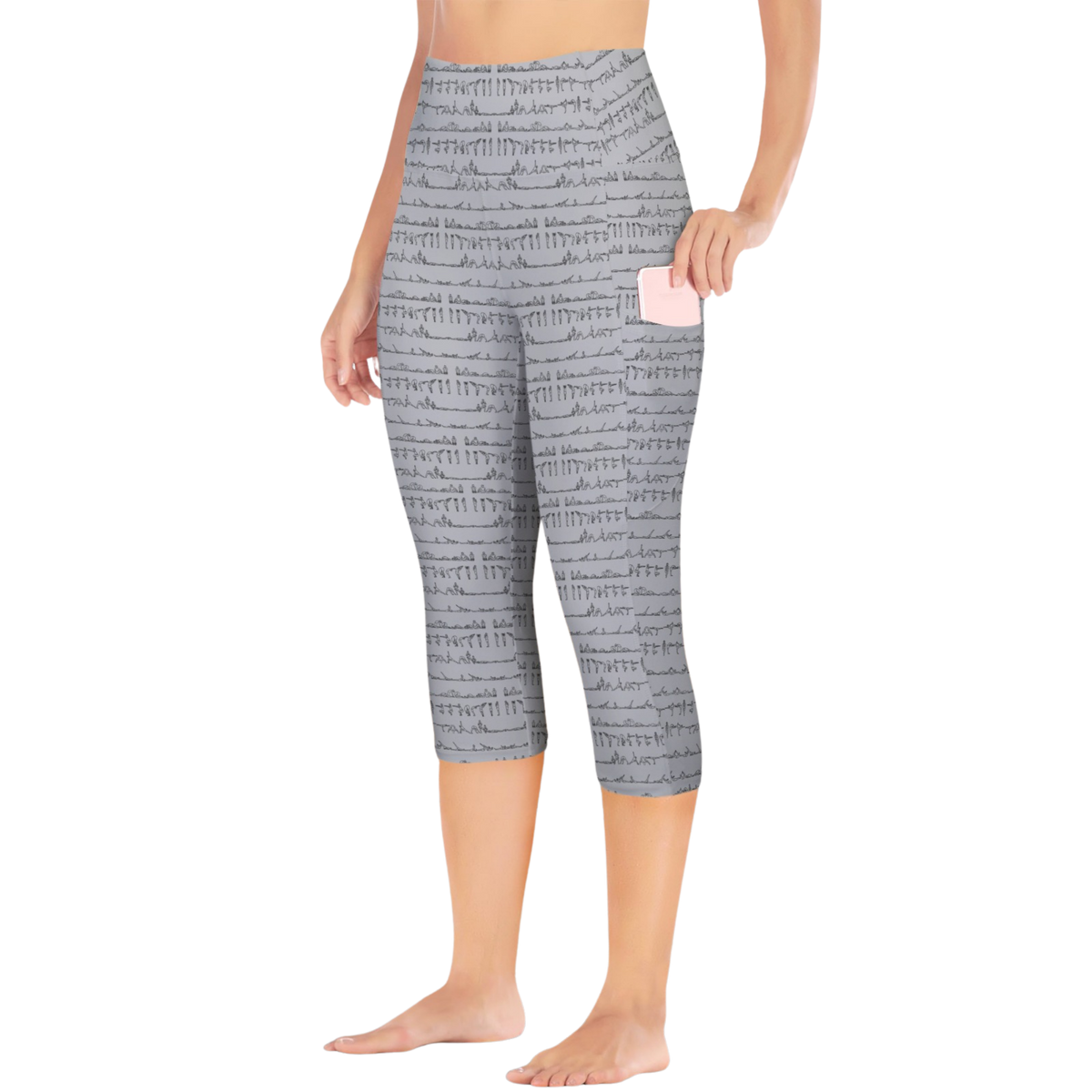 Bikram Pastel iSquared Pocket Capri leggings with high-rise waistband, mid-calf fit, and dual side pockets