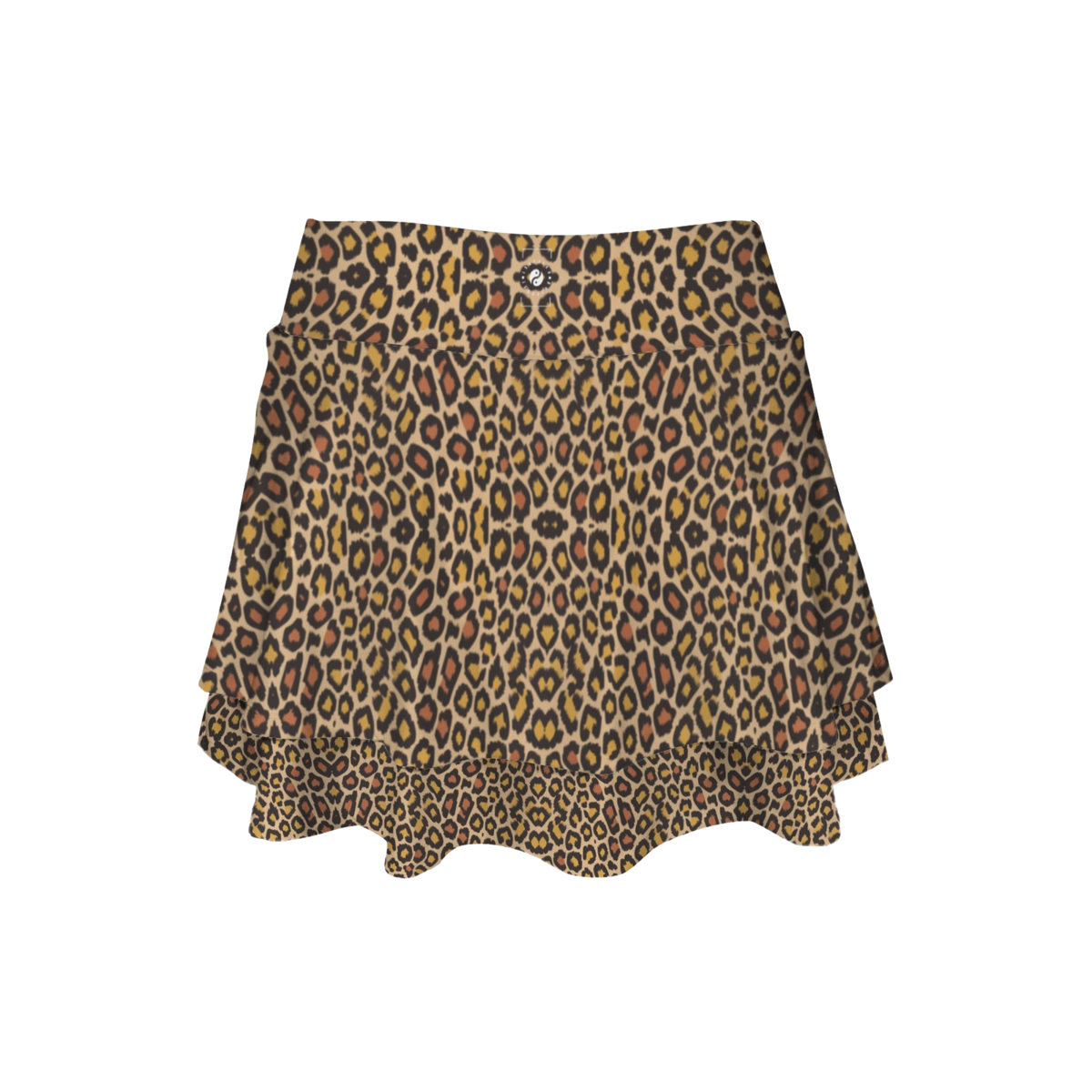 Wild Leopards iSquared Ruffle Skirt with high waist, layered ruffles, and built-in shorts