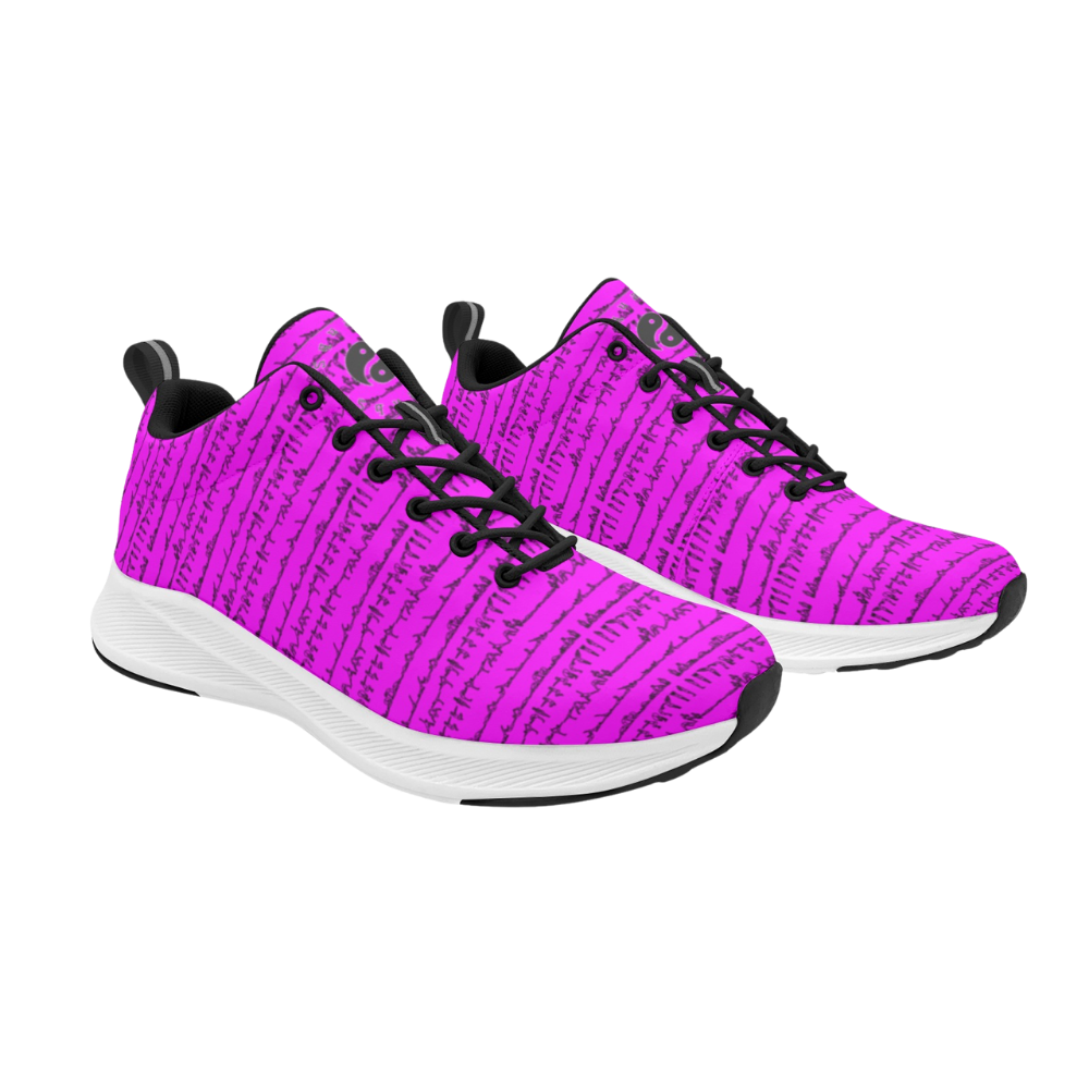 Bright pink iSquared Men Runners featuring a textured design, black laces, and a durable white outsole for comfort and style.