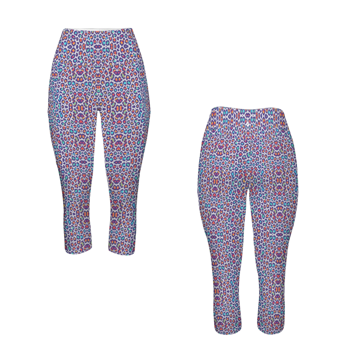 Wild Leopards iSquared Pocket Capri leggings with high-rise waist, mid-calf length, and two side pockets
