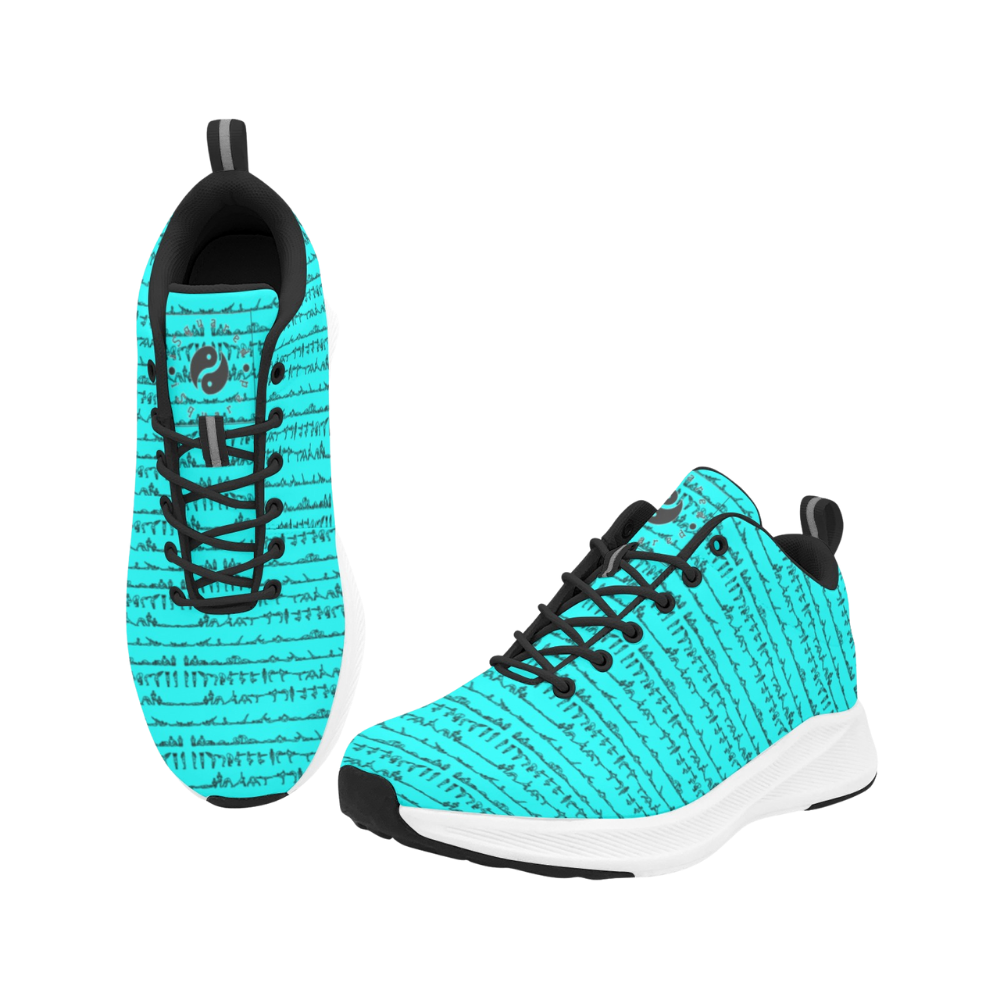 Turquoise iSquared Men Runners with a textured pattern, black laces, and a white sole. Designed for comfort and style.