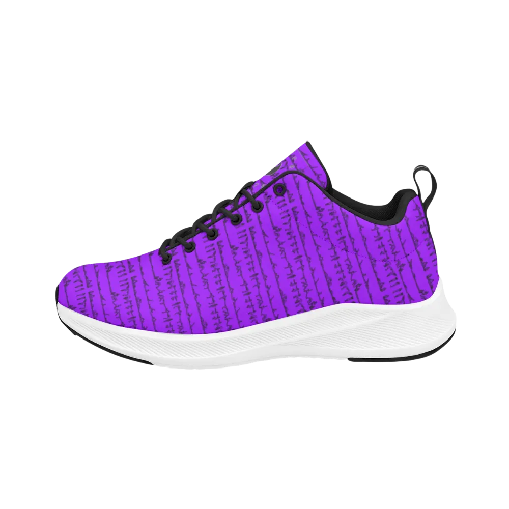 Bikram Series iSquared Men Runners in vibrant purple with a textured pattern, featuring a breathable faux suede upper and rubber outsole.