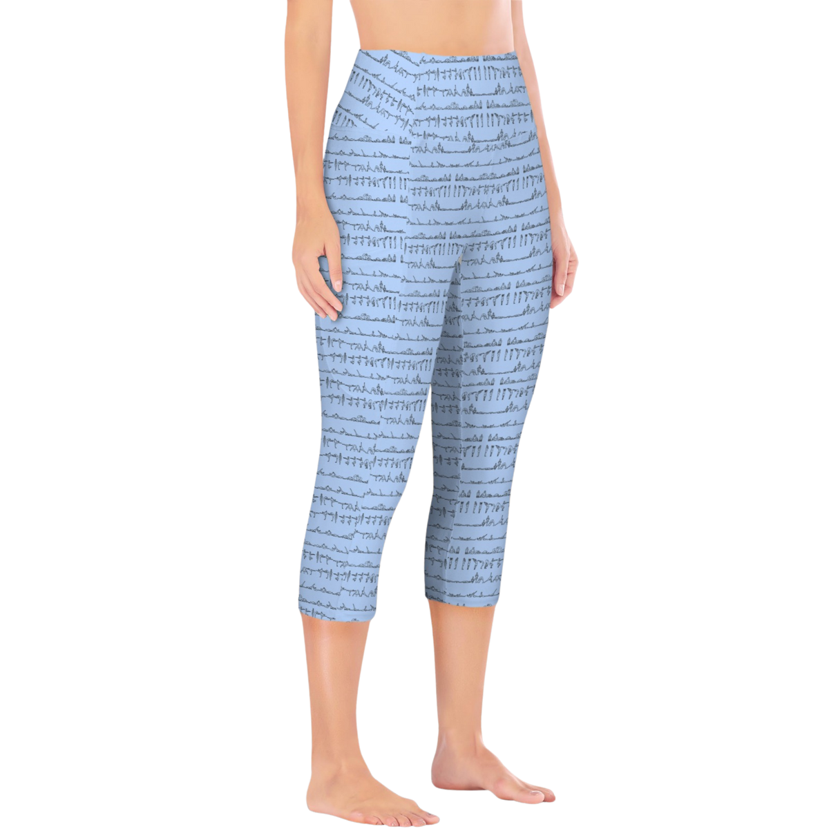 Bikram Pastel iSquared Pocket Capri leggings with high-rise waistband, mid-calf fit, and dual side pockets