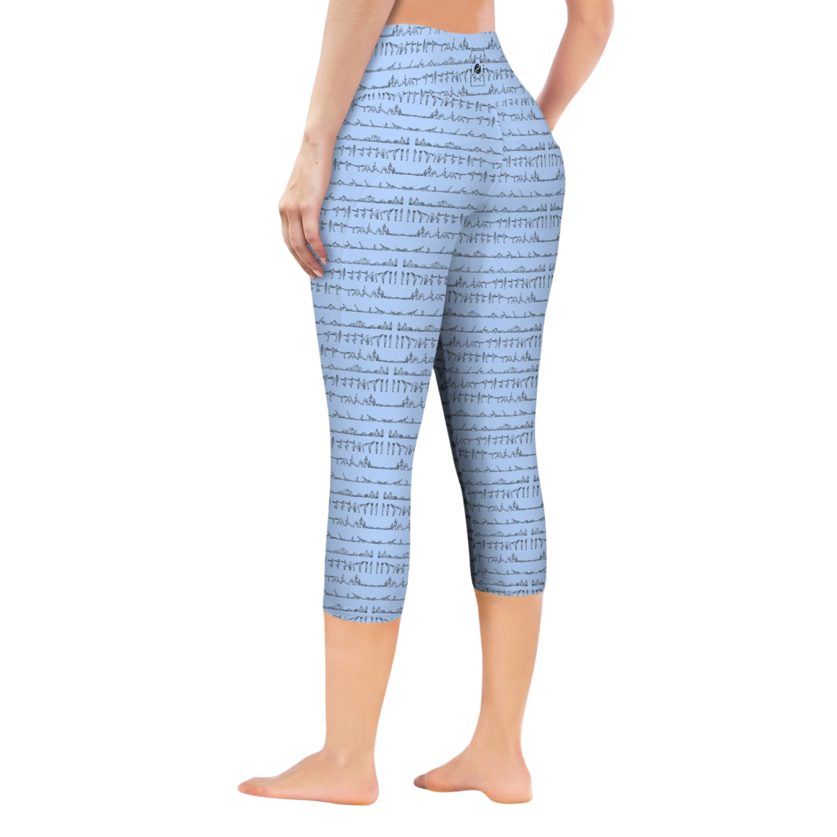 Bikram Pastel iSquared Pocket Capri leggings with high-rise waistband, mid-calf fit, and dual side pockets