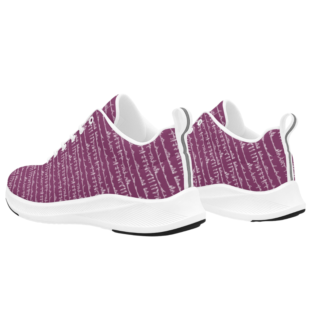 Bikram Ember iSquared Women Runners in a deep purple with a textured white pattern, featuring a breathable design.