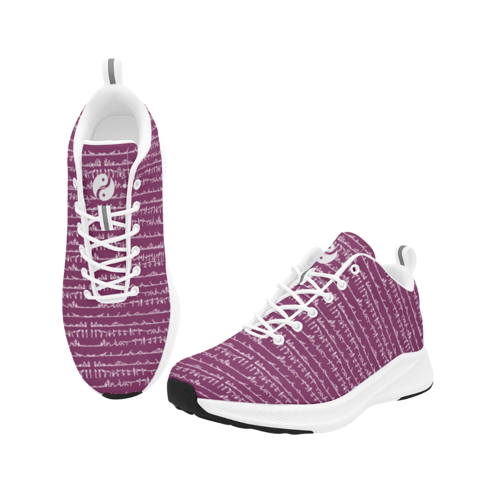 Bikram Ember iSquared Men's Runners in a rich purple design with white accents and a breathable faux suede finish.