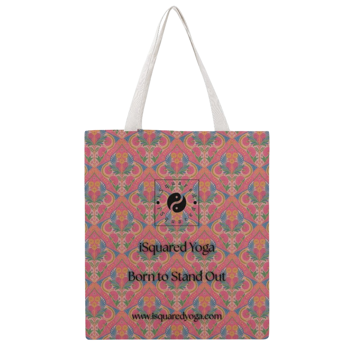 Jaipur Love iSquared tote bag in cotton canvas with double-sided print and reinforced shoulder straps
