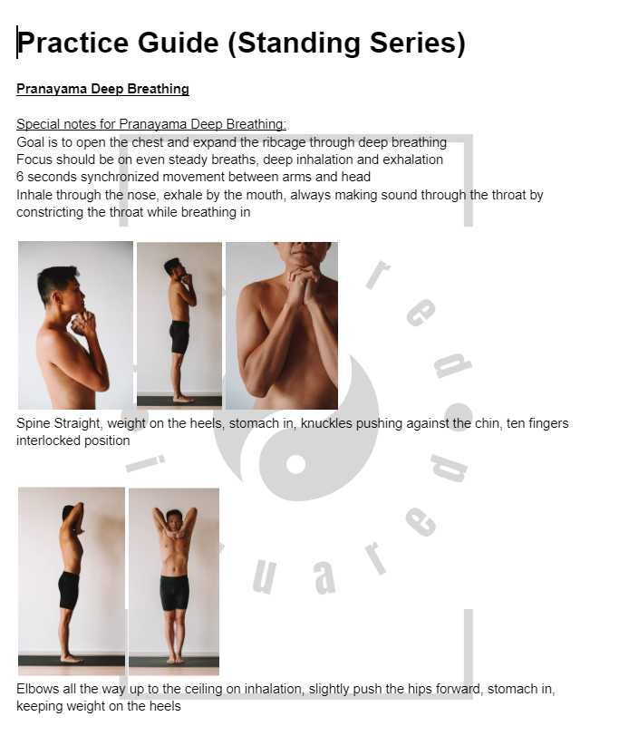 Guía de práctica de Hot Yoga 26+2 (Serie de pie)