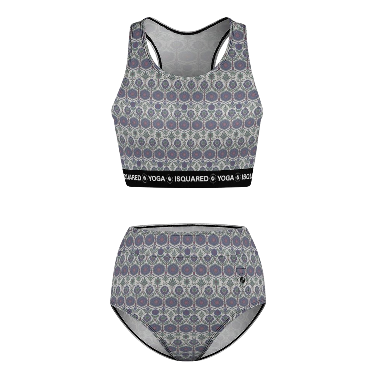 Jaipur Love hot yoga bikini set with quick-dry stretch fabric, detachable pads, and bold Rajasthan-inspired print