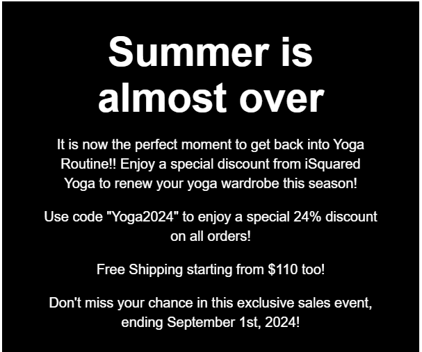 End of Summer Sale is now ON!! - iSquaredYoga