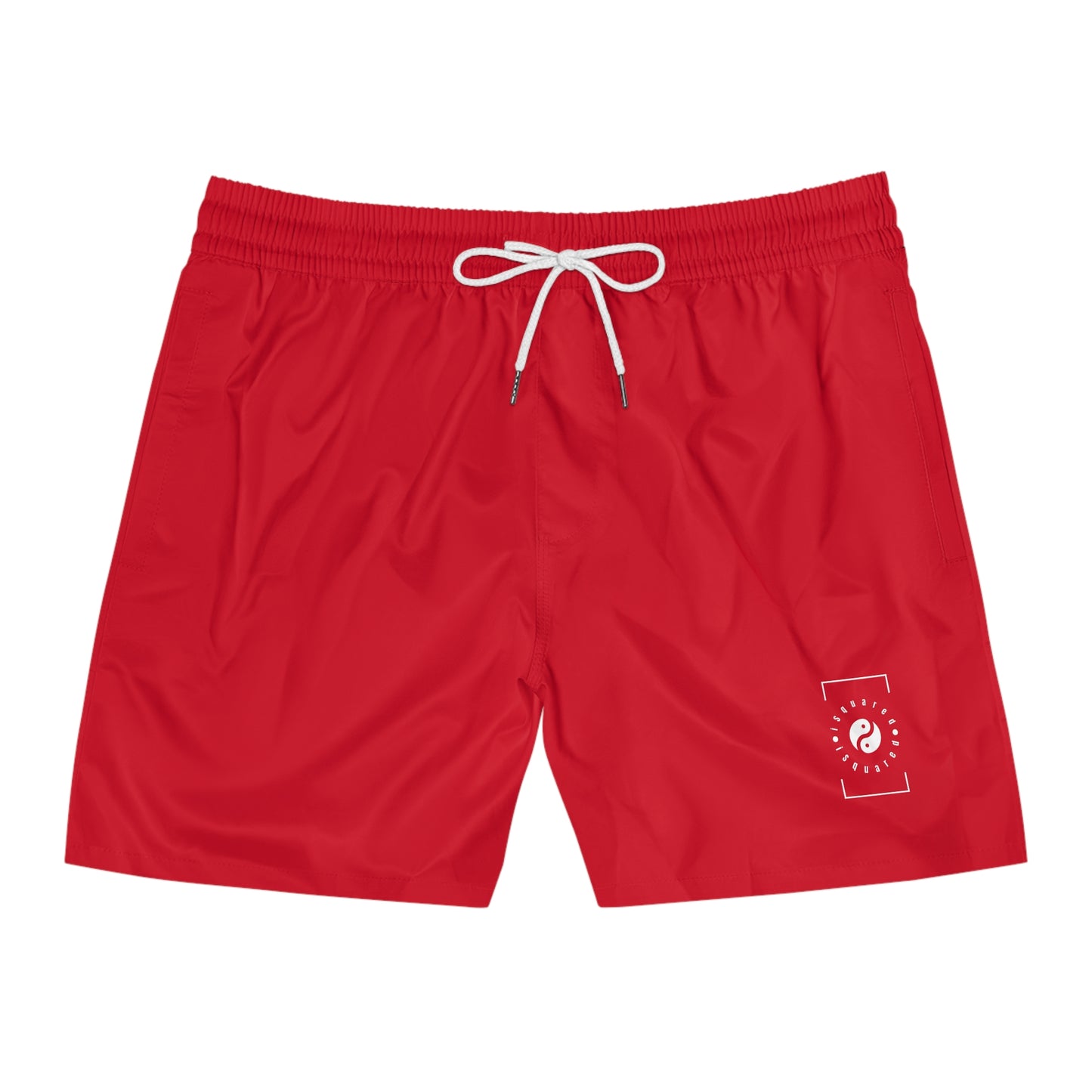 #D10927 Rouge Écarlate - Short de bain (couleur unie) pour homme