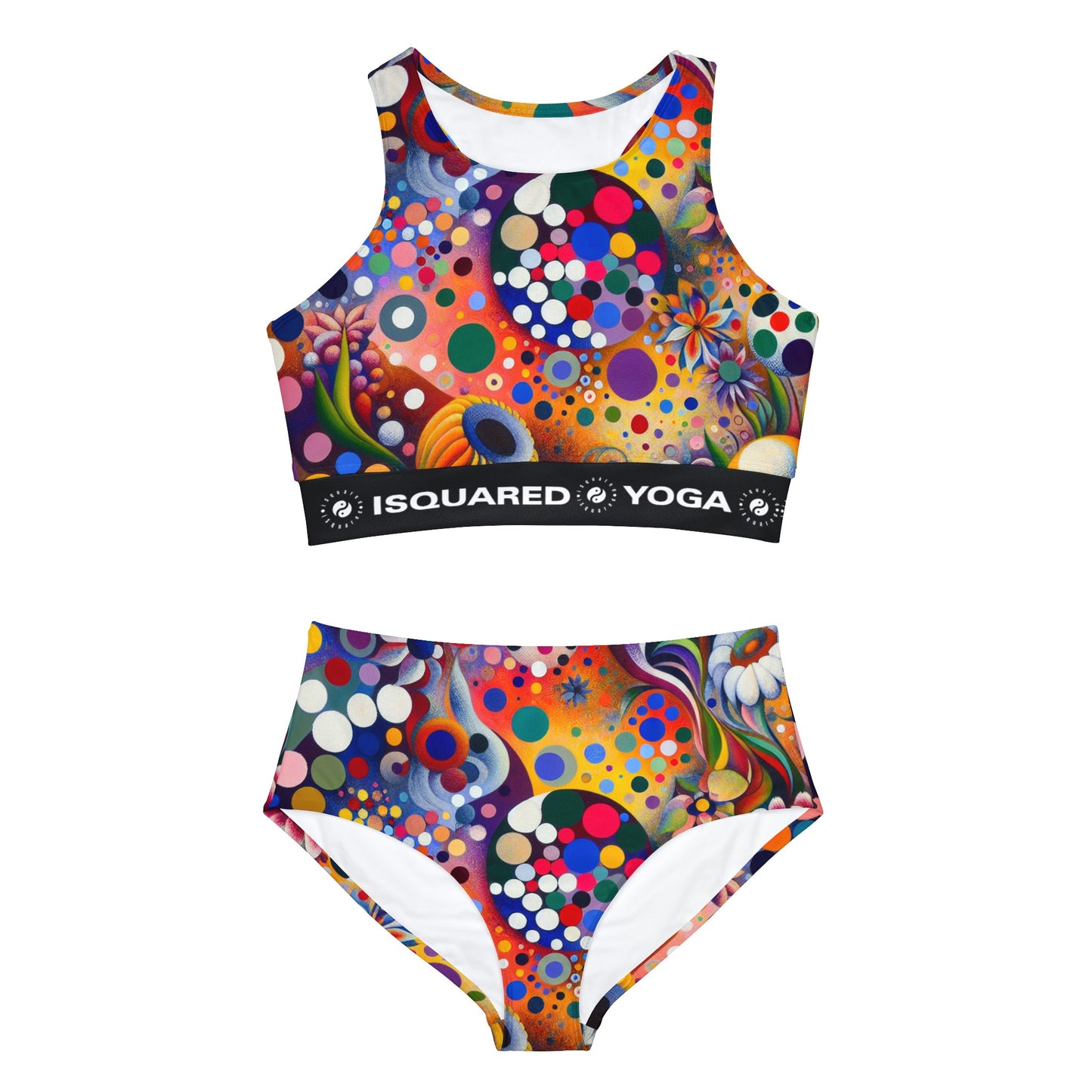 "Polka Petals in Yogic Surrealism: An Artistic Salute to Kusama and Kahlo" - Hot Yoga Bikini Set