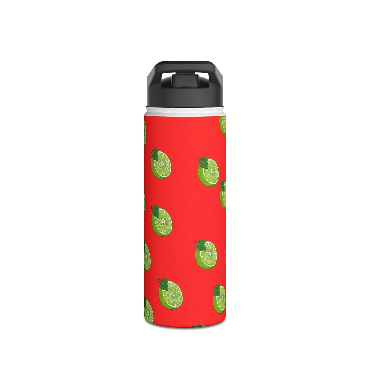 #FF3131 Bright Orange + Lime - Water Bottle