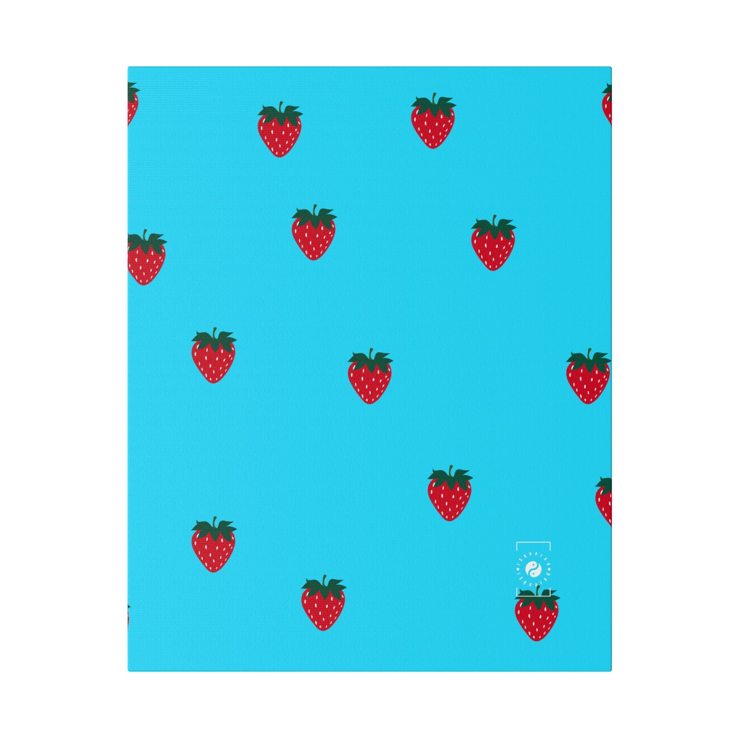 #22DEFF Light Blue + Strawberry - Art Print Canvas