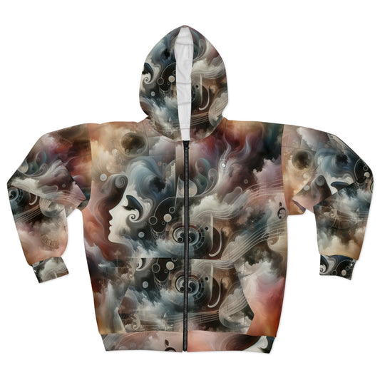 "Harmony of Descent: An Abstract Ode to La Traviata" - Zip Hoodie