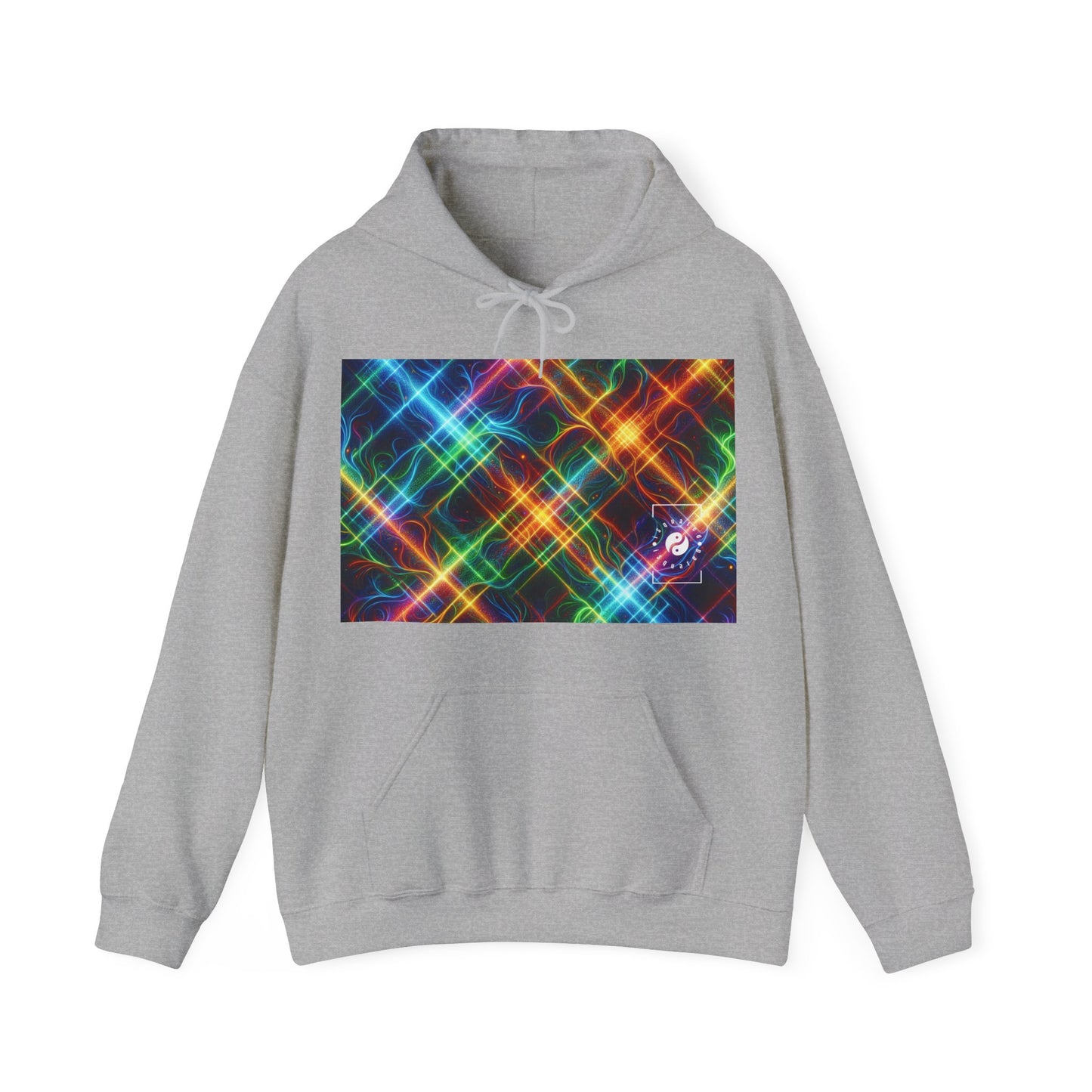 "Neon Plaid Luminosity Matrix" - Hoodie