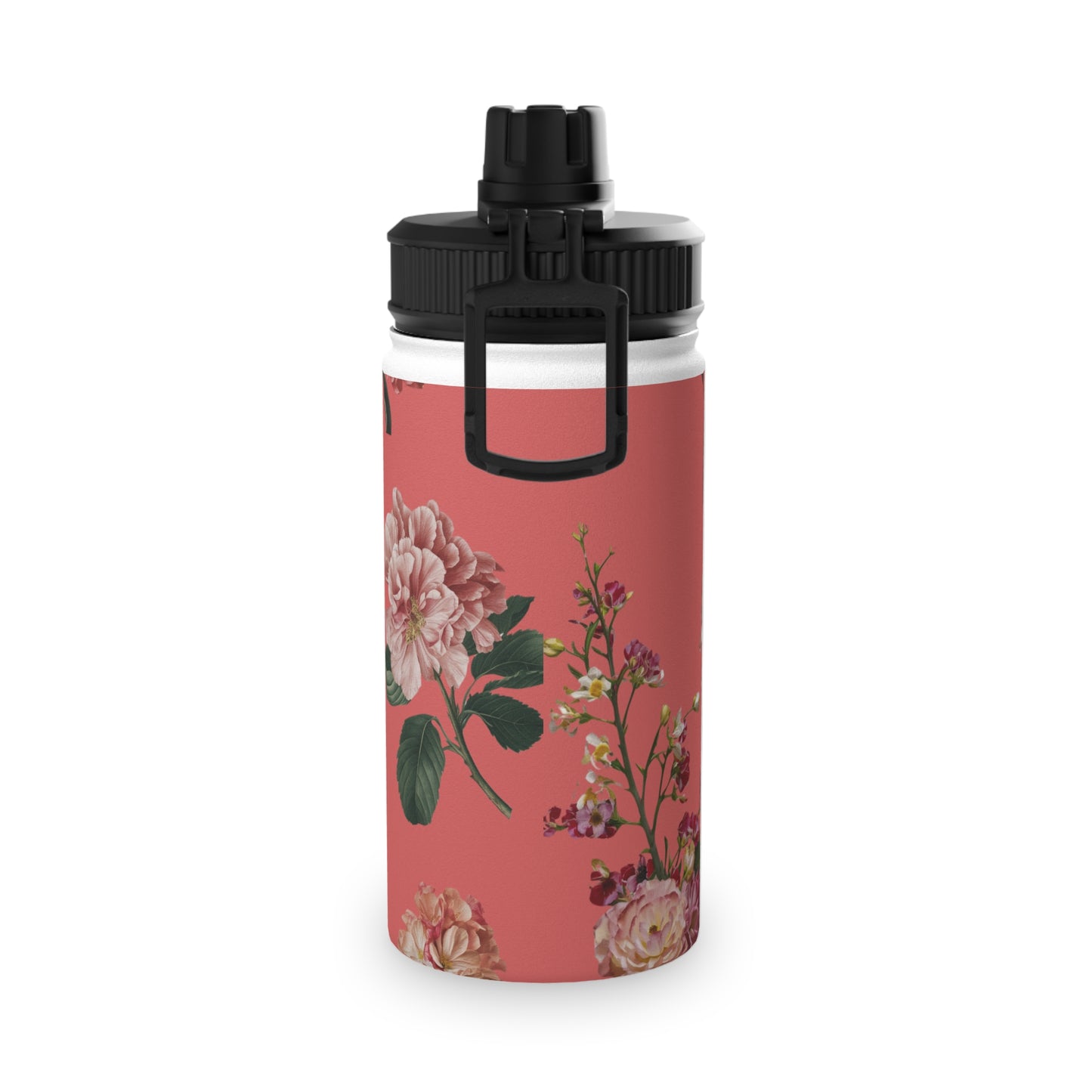 Botanicals on Coral - Sports Water Bottle