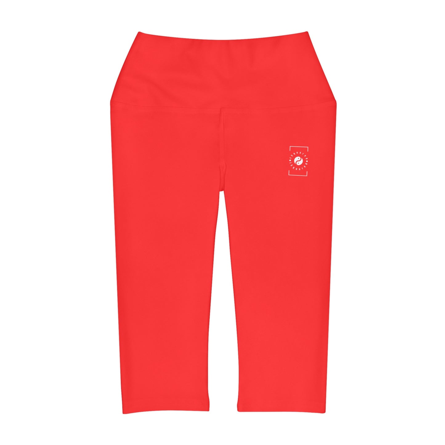 Bright Red FF3131 - High Waisted Capri Leggings