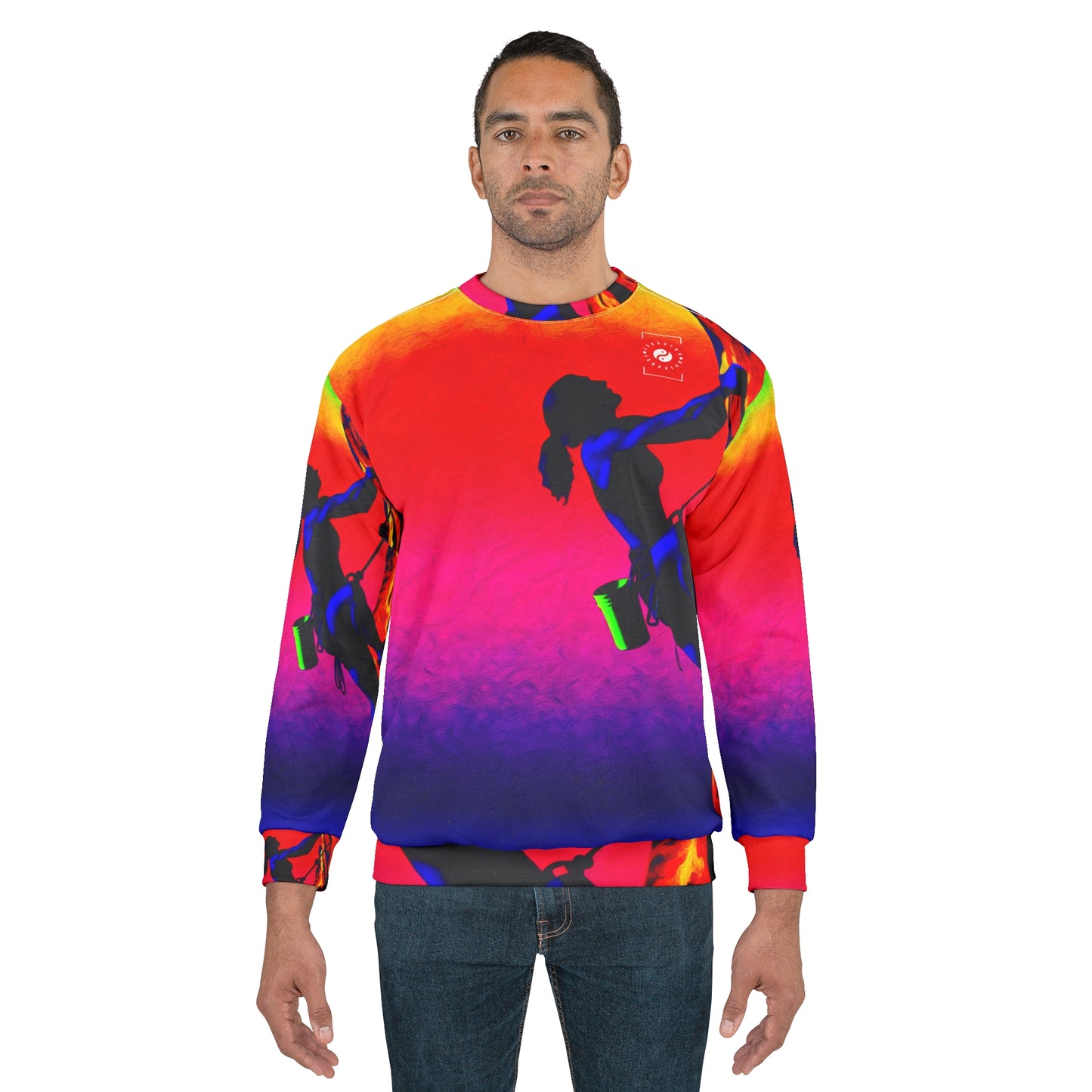 "Technicolour Ascent: The Digital Highline" - Unisex Sweatshirt