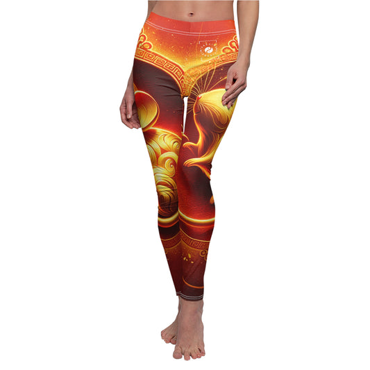 "Golden Emissary: A Lunar New Year's Tribute" - Casual Leggings