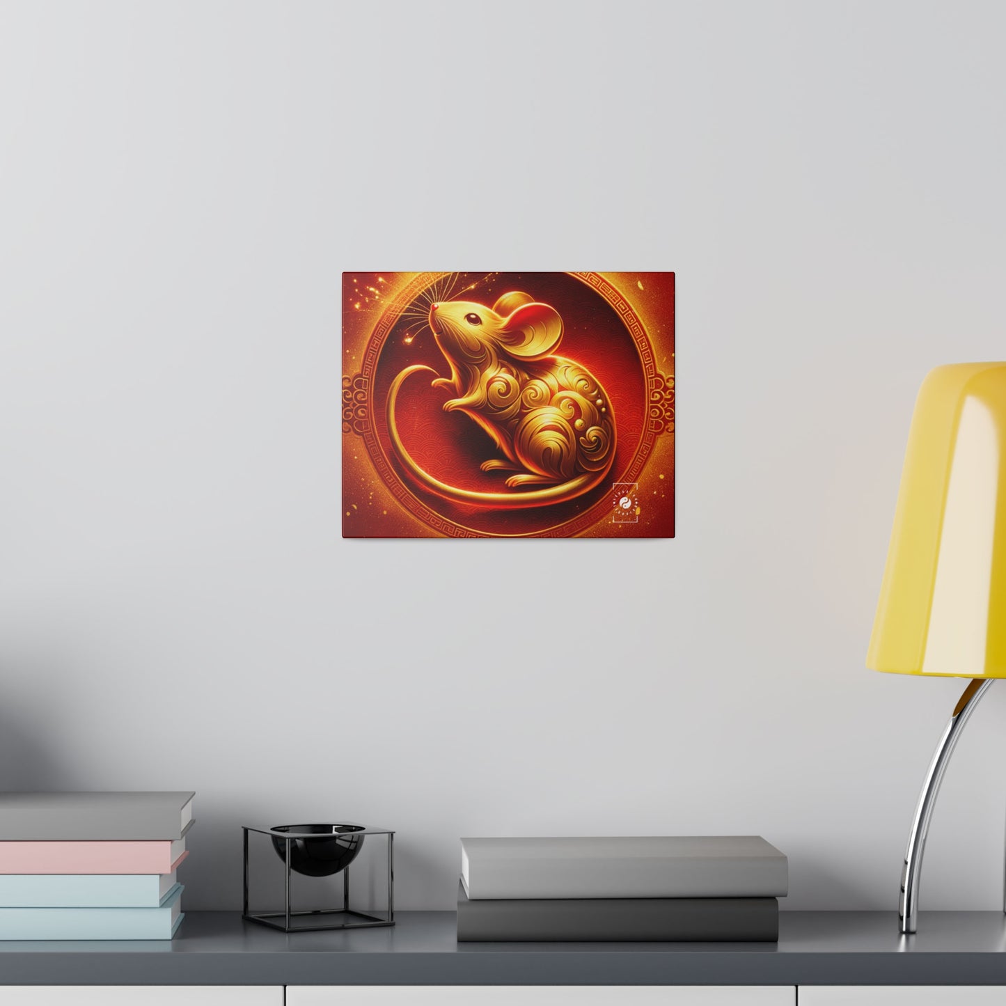 "Golden Emissary: A Lunar New Year's Tribute" - Art Print Canvas