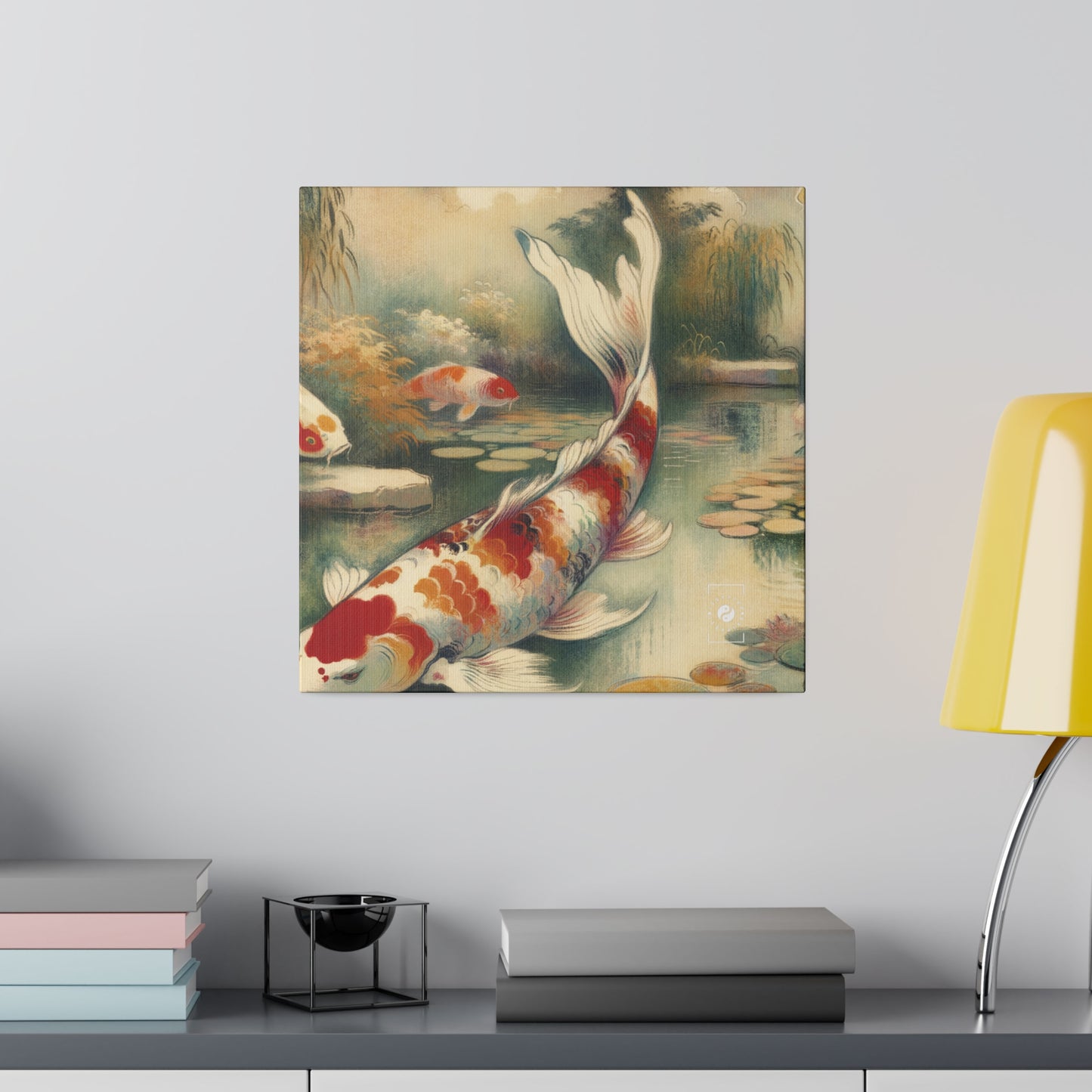 Koi Lily Pond - Art Print Canvas